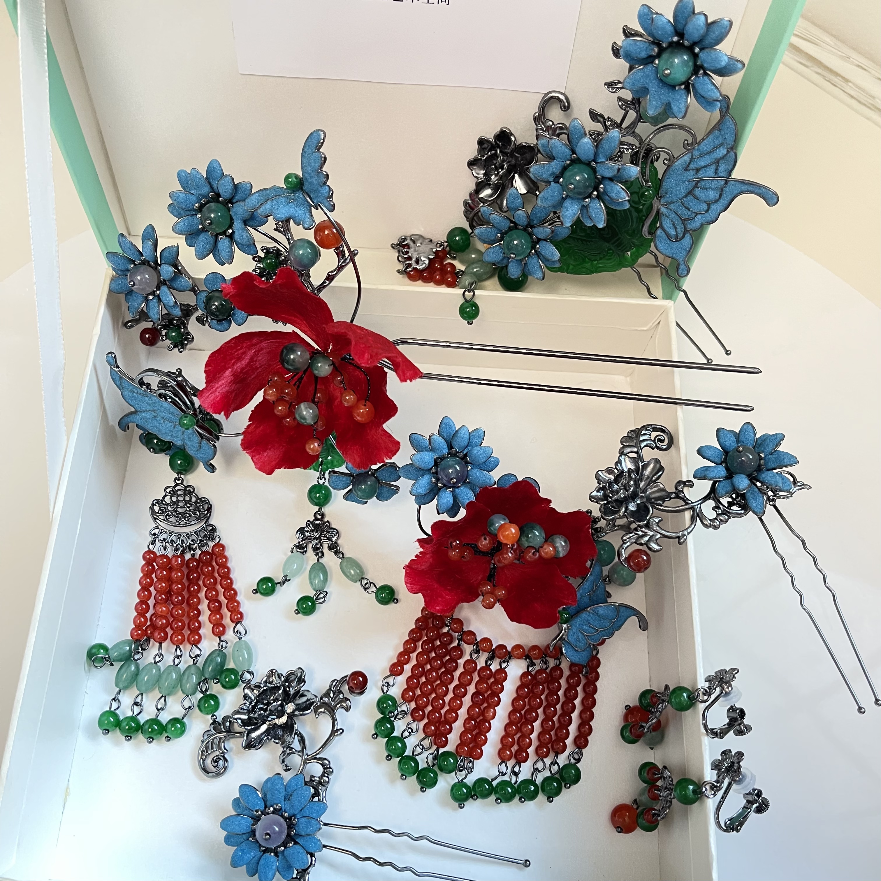 金钻新娘ETE红蓝秀禾头饰