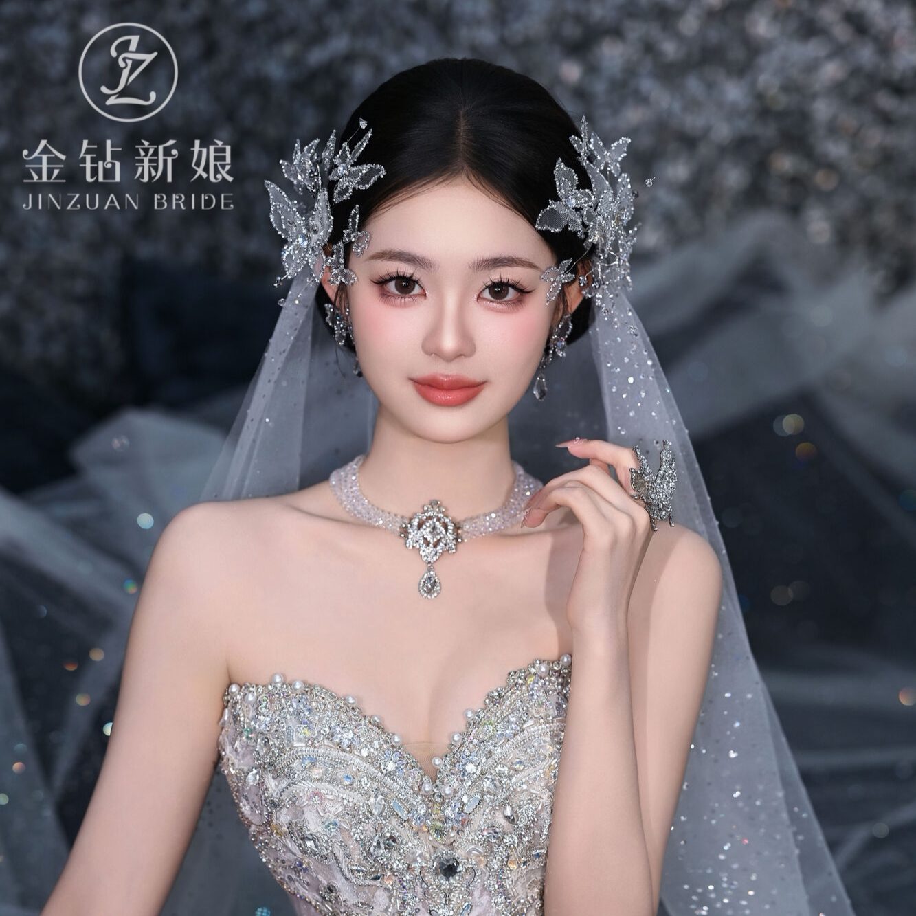 2026新款蝴蝶发夹新娘头饰仙美森系手作边夹结婚发饰婚纱礼服饰品