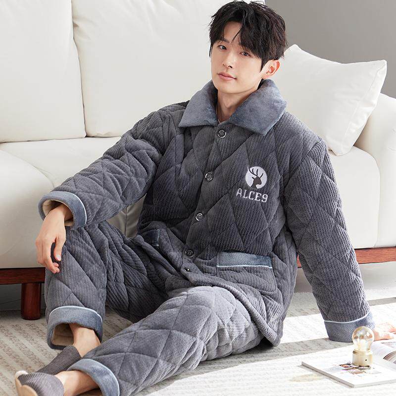 新款三层夹棉袄冬季加厚家居服