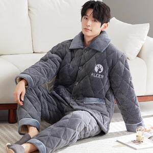 新款三层夹棉袄冬季加厚家居服