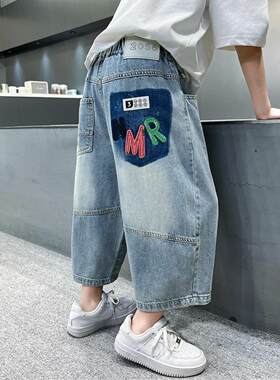 男童牛仔裤夏装2026新款儿童男孩中大童薄韩版洋气夏季短裤九分裤