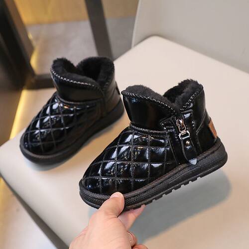 皮毛一体冬季儿童雪地靴男童雪地棉加厚小童棉鞋大童防滑防水短靴