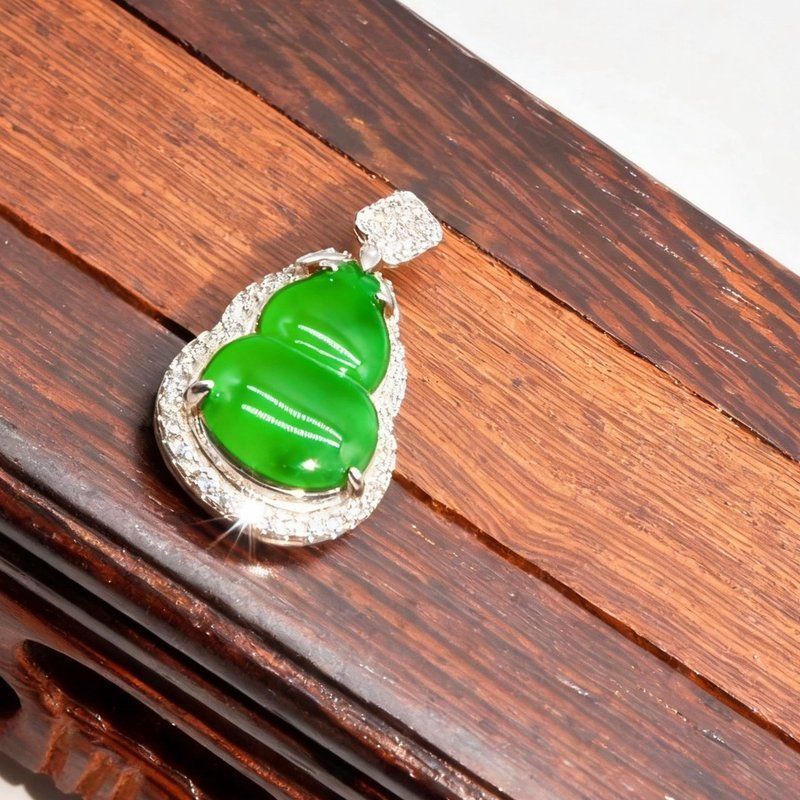 9248 天然缅甸翡翠绿色葫芦吊坠女百搭高级轻奢多样性发其一