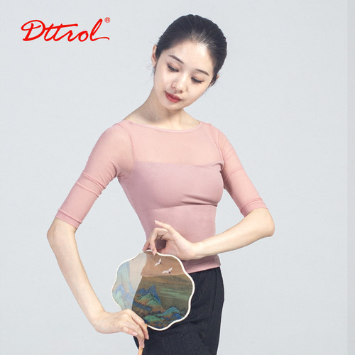 笛雀儿中国舞蹈网纱上衣成人女