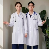 实验服白大衣口腔牙科工作服厚款 南丁格尔白大褂长袖 女医生服短袖