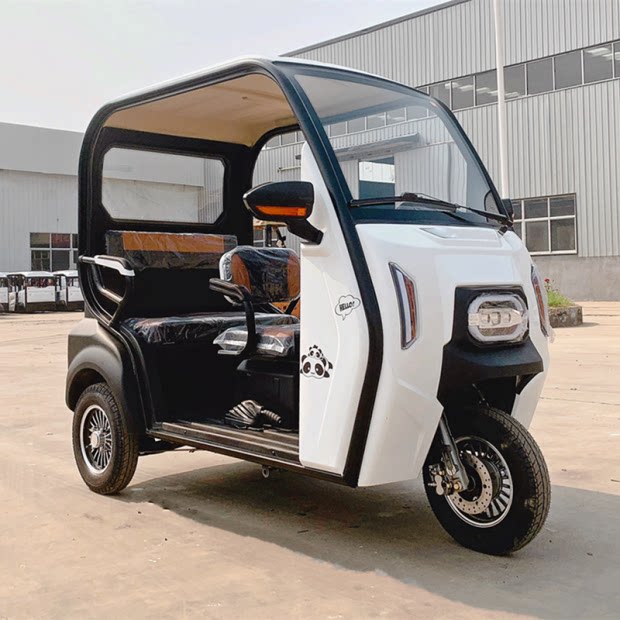 可上牌小型拉客车顶棚带遮阳家用代步车租赁载客人带蓬电动三轮车