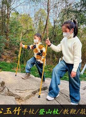 玉竹防滑户外登山拐杖手杖老年人
