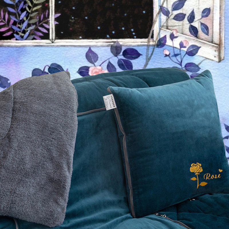 加绒加厚保暖抱枕被子两用午睡小毛毯蓝色灰色抱枕汽车靠垫折叠被,居家布艺,抱枕被,淘宝优惠券,粉丝福利购,淘宝优惠卷