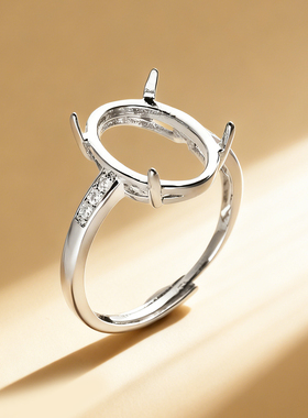 戒指空托铜镶嵌绿松石蜜蜡戒指托