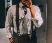 英伦复古风背带夹松紧弹力男士 吊带 带扣肩带六夹男式 成人西裤 吊裤