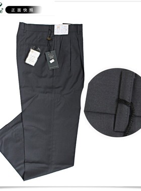 男士西装裤Virtue富绅黑色双褶正装纯色藏蓝色中老年宽松免烫西裤