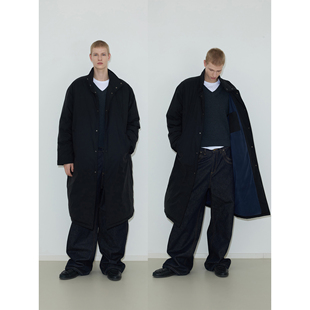 羽绒服冬季 黑色90白鸭绒长款 立领宽松过膝厚外套 时髦御寒 weave