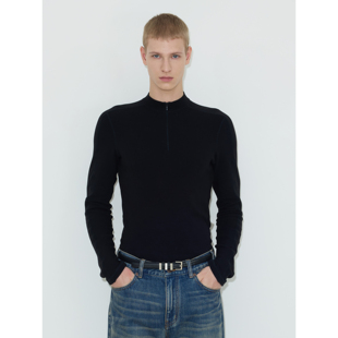 德绒自发热修身 weave 白经典 黑 半高领拉链打底上衣polo 刚需内搭