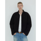 复古正反两穿棕咖羊羔毛麂皮宽松小立领外套 经典 现货 weave