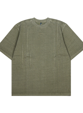 潮流观止 ADER ERROR 胸口流苏LOGO褶皱水洗短袖宽松休闲T恤男女