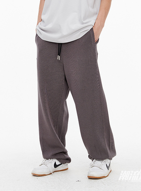 潮流观止RAVENOUS纯色抽绳可束脚卫裤垂感宽松直筒长裤休闲裤男女