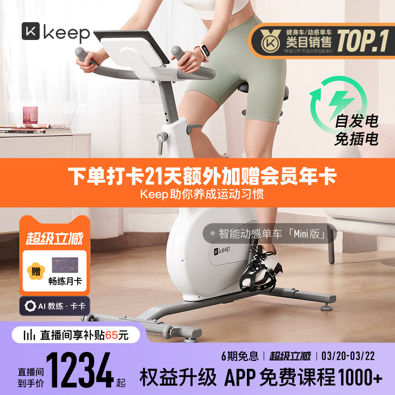 Keep动感单车mini/家用健身器材减肥静音室内运动小型健身自行车