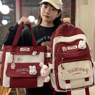 书包初中女生高颜值ins风女式中学生小清新简约高中生斜挎包背包