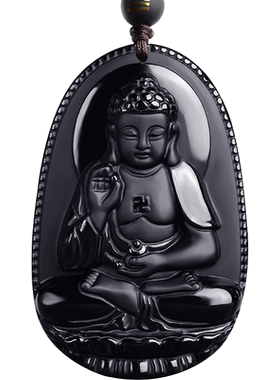 冰种黑曜石生肖兔吊坠兔形饰品