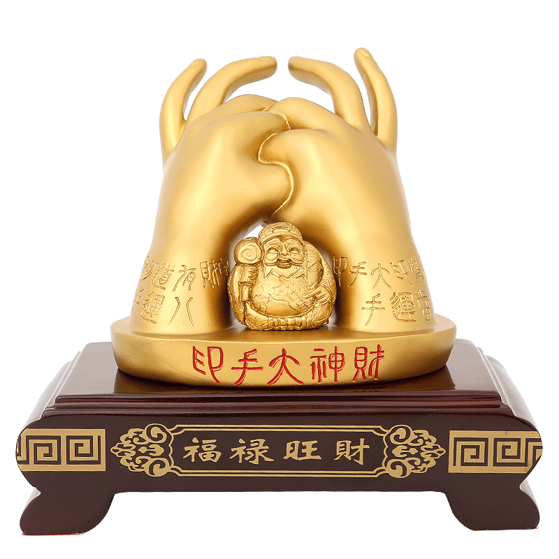 鼎风阁李居明吉祥物横财就手财神大手印摆件招横财客厅办公室摆设