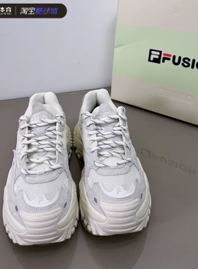 FILA斐乐潮牌硬糖鞋 棉花糖银女厚底休闲运动老爹鞋T12W135211FMM