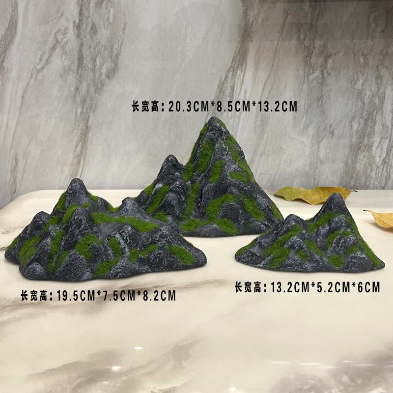 玻璃钢青苔仿真石微景观假石头书桌沙盘道具苔藓鱼缸假山装饰摆件