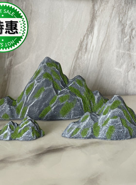 玻璃钢青苔仿真石微景观假石头舞台沙盘道具苔藓鱼缸假山装饰摆件