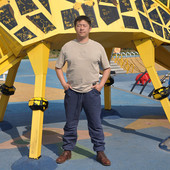 真皮卫裤 男款 休闲时尚 蓝色牛仔印花牛皮改良Y2皮裤 百搭收腿长裤