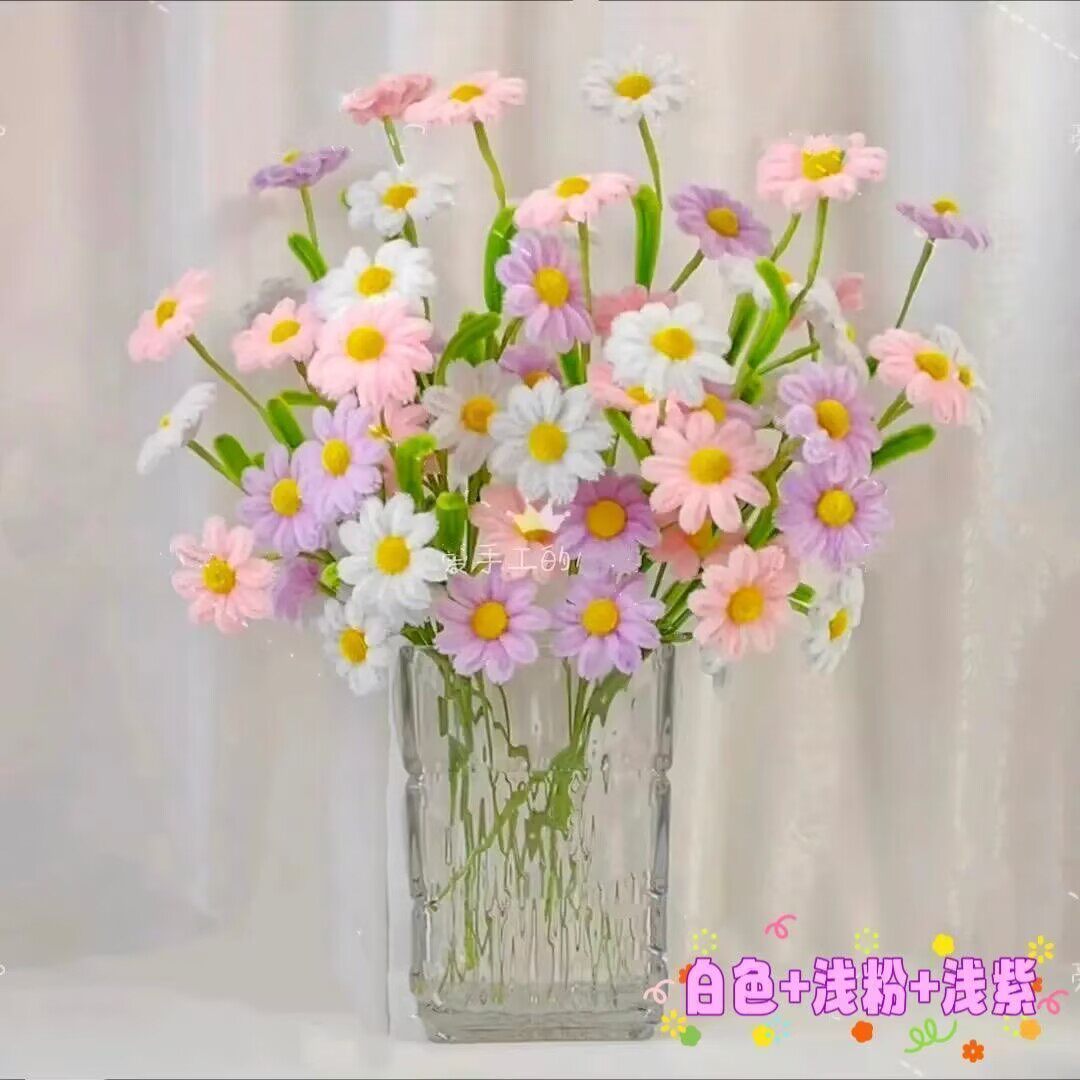 72朵小雏菊玻璃花瓶扭扭棒材料包