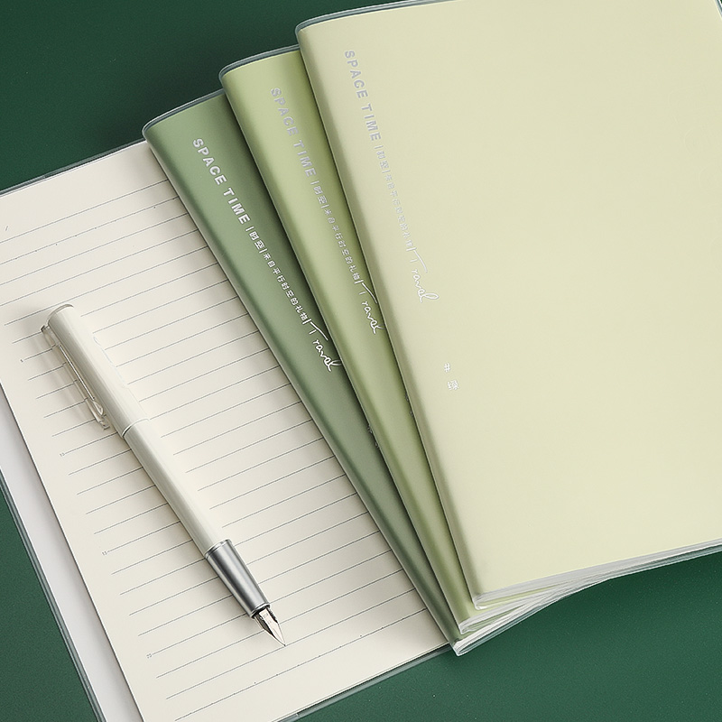晨光B5纯绿色系胶套本记事本