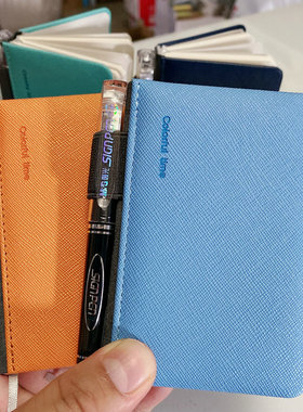 新品晨光A7时尚皮套硬皮本随身口袋本送迷你办公笔会议手帐商务本