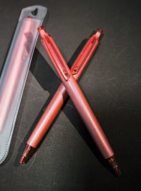 红笔晨光M2高密度优品按动红色中性笔0.5速干高颜值有质感红色笔