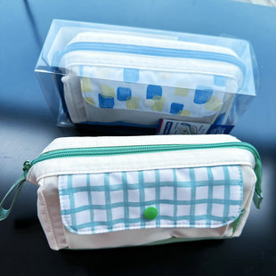 开学新笔袋晨光立体功能型三角大容量文具盒学生亲肤文具袋笔盒