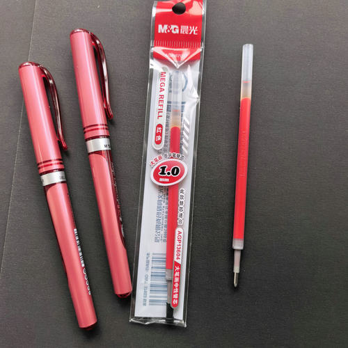 晨光红色1.0mm加粗签字笔红水笔