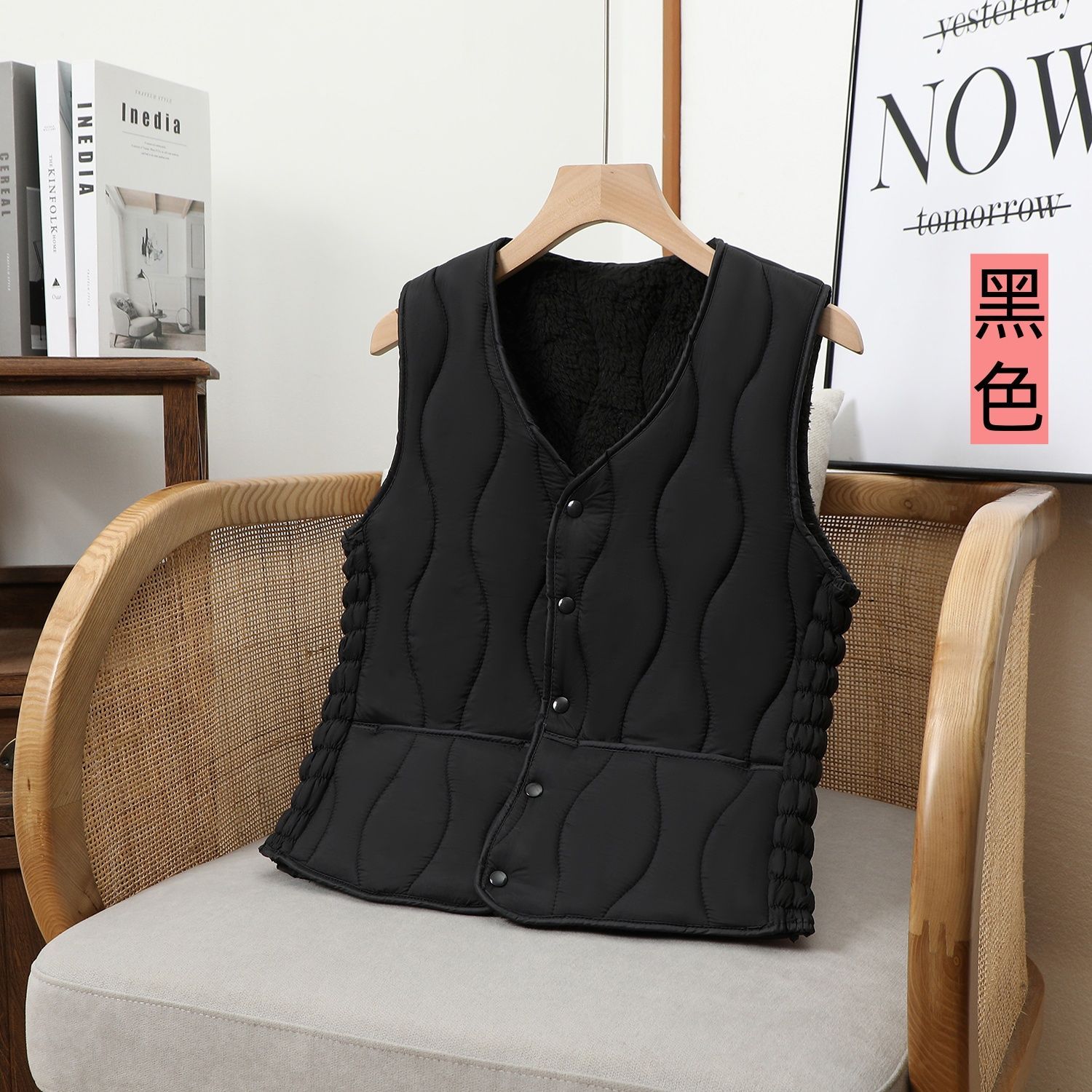 冬季新款女士羽绒棉马甲女内穿加绒加厚修身保暖短款v领内胆马夹