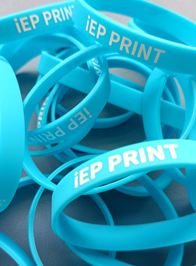 印刷logo硅胶圈定做蓝色黑色周长180毫米宽9mm弹力胶圈固定活动礼