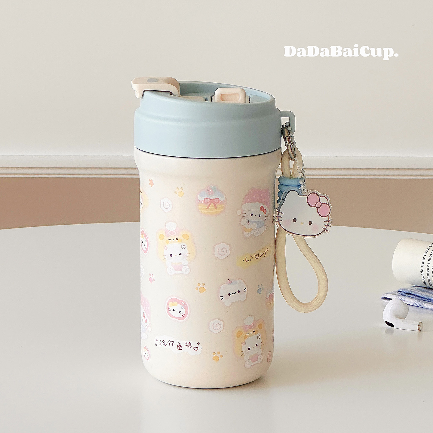 可爱保温杯女生高颜值双饮杯子