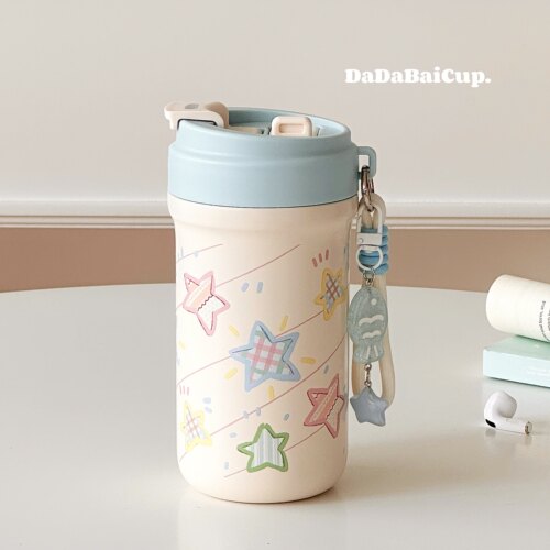 星星保温杯女生高颜值吸管杯