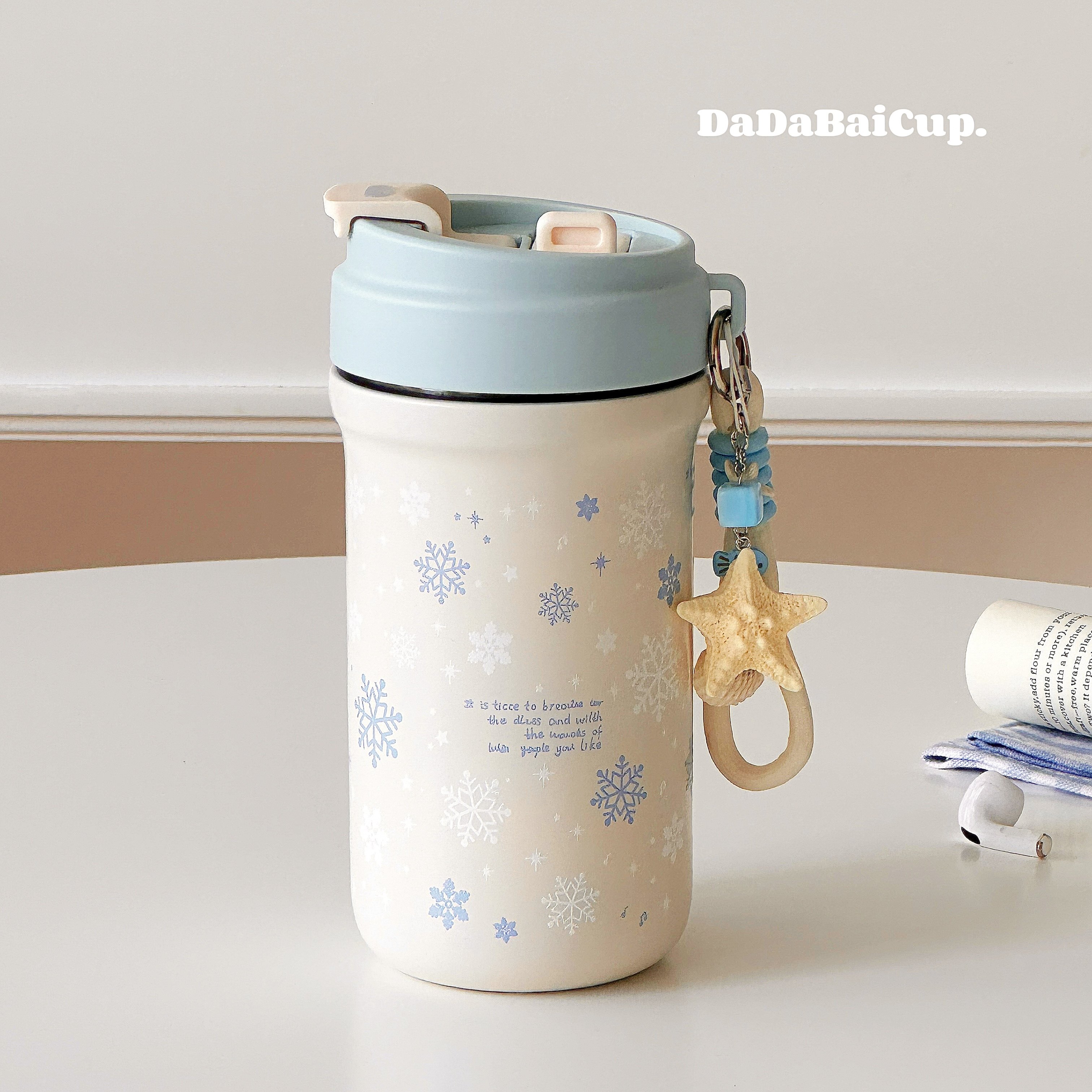 雪花咖啡保温杯女士高颜值2025新款双饮杯子外出便携吸管水杯女生,餐饮具,保冷/保温杯,淘宝优惠券,粉丝福利购,淘宝优惠卷