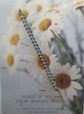 孔雀蓝色显白手链成品手工串珠闺蜜礼物