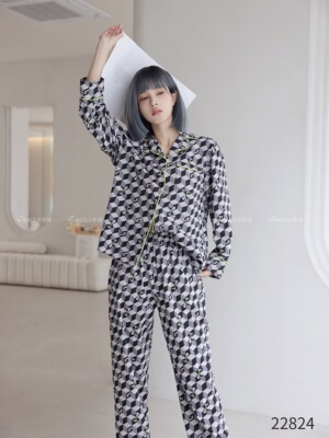 睡衣女士春秋纯棉长袖韩版时尚甜美可爱家居服套装可外穿22824