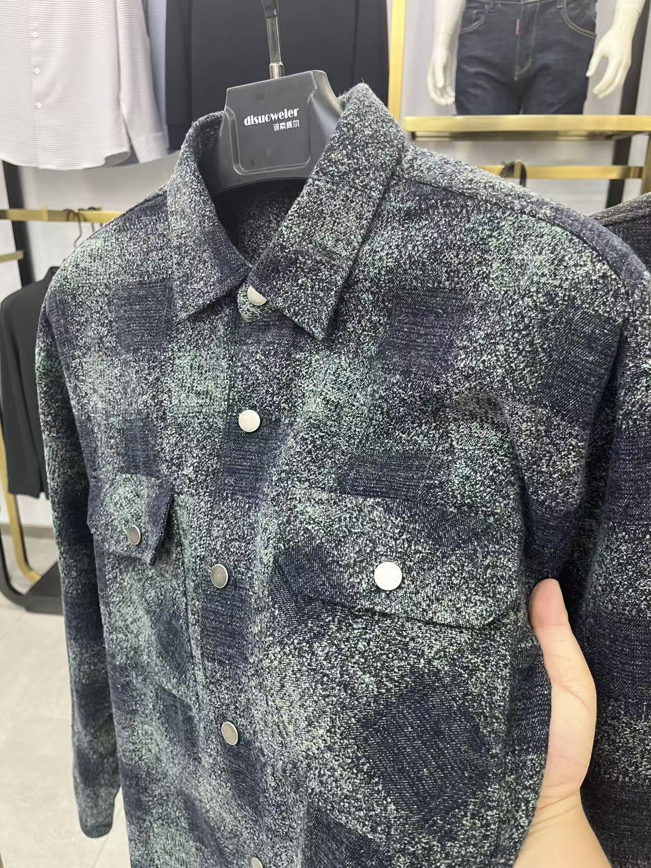 秋季加厚格子衬衣外套男新款潮流青年翻领休闲男士长袖衬衫上衣潮