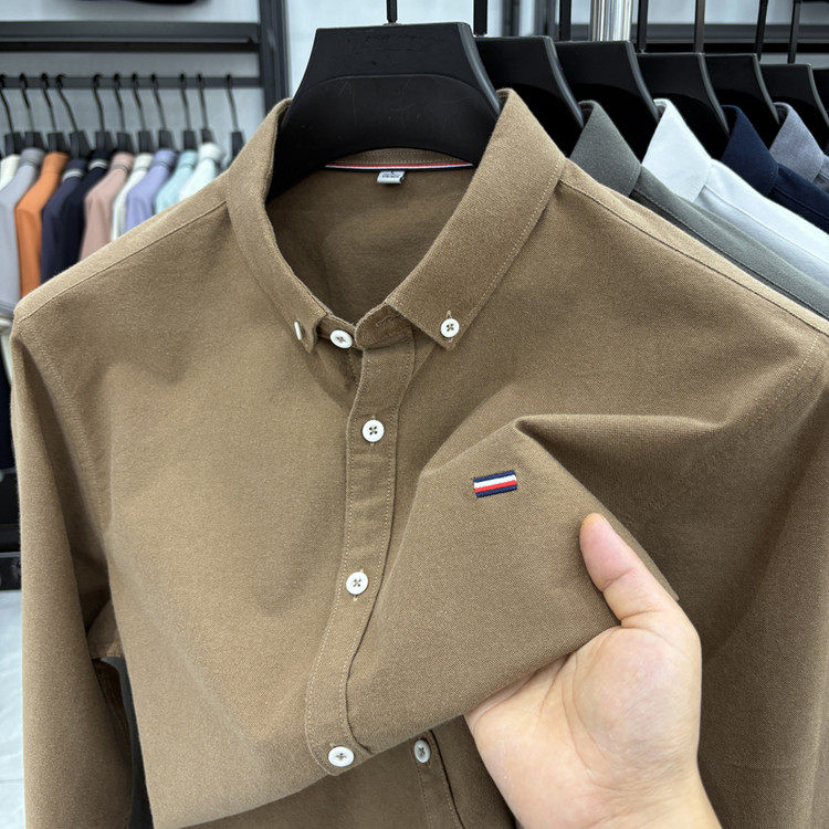 2025秋季新款纯棉牛津纺中青年男士长袖衬衫时尚百搭休闲潮流衬衣,男装,衬衫,淘宝优惠券,粉丝福利购,淘宝优惠卷
