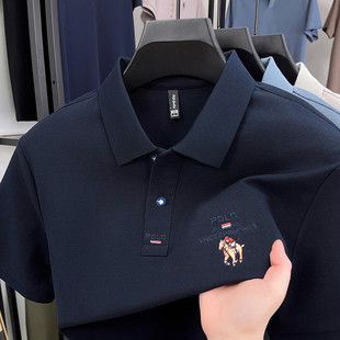 商务休闲刺绣翻领polo衫 夏季 t恤中青年男士 新款 潮 100%光纯棉短袖