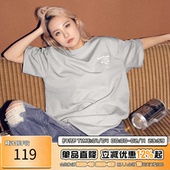 重磅灰色凉感短袖 T恤男 夏日潮牌宽松情侣装 RIC美式 半袖 男生T恤女