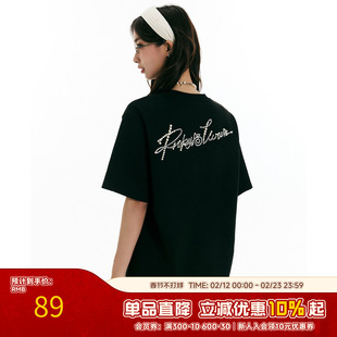 RIC珍珠麂皮绒短袖T恤男2025新款夏季宽松时尚透气情侣半袖潮牌女