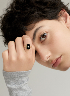 AuRevoirLesFilles黑色滴胶戒指