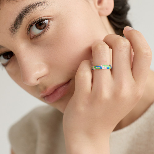 AuRevoirLesFilles彩色珐琅戒指