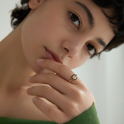 AuRevoirLesFilles黑色滴油戒指