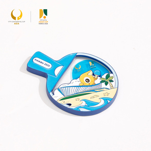 2026海口亚洲杯-入油亚克力冰箱贴乒乓赛事球拍磁吸装饰官方周边